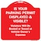 Signmission Is Your Parking Permit Displayed & Visible Heavy-Gauge Aluminum Sign, 18" x 18", RW-1818-9969 A-DES-RW-1818-9969 - alternate 1